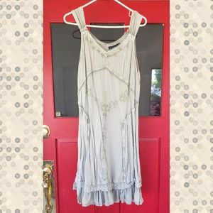 Plus Coline Sage Embroidered Boho Dress